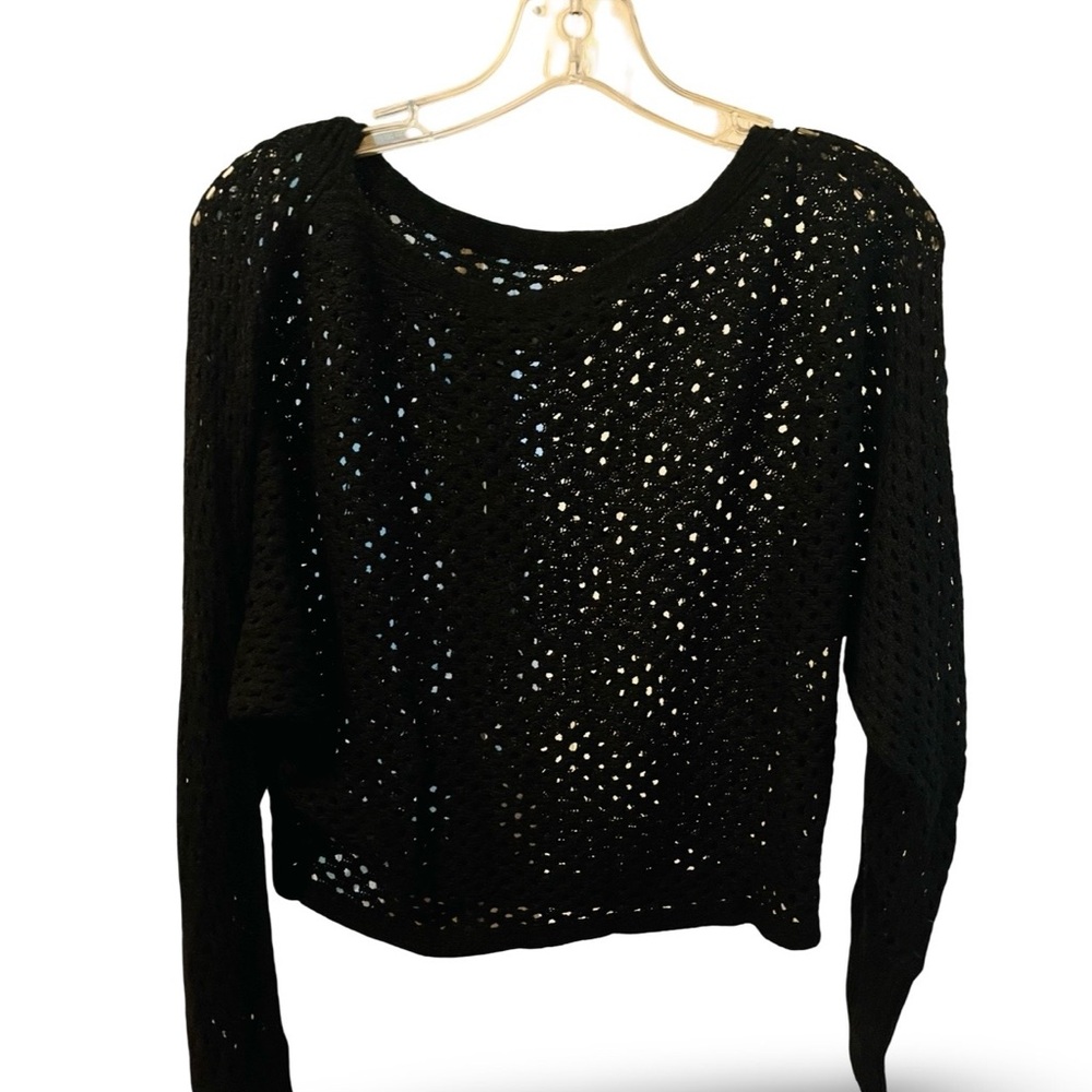 Express Black Open Knit Sweater